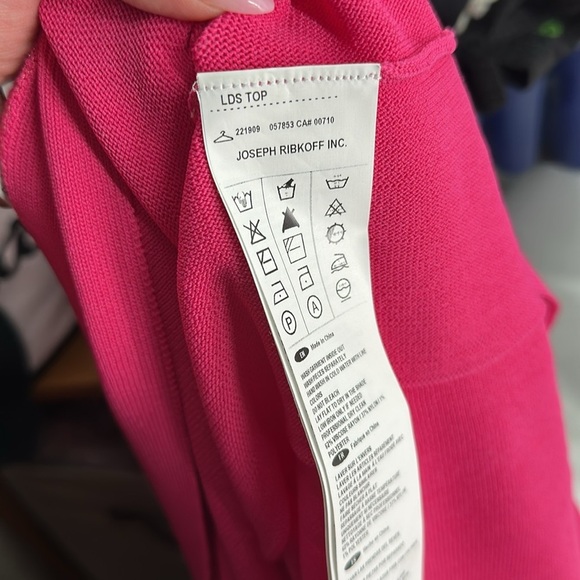 Joseph Ribkoff tunic Rasberry Pink Knitted Sheer Top light weight classy sz xl - Picture 8 of 13